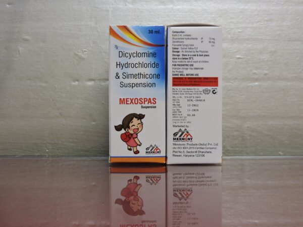 Dicyclomine Hydrochloride Simethicone Suspension, 30 ml